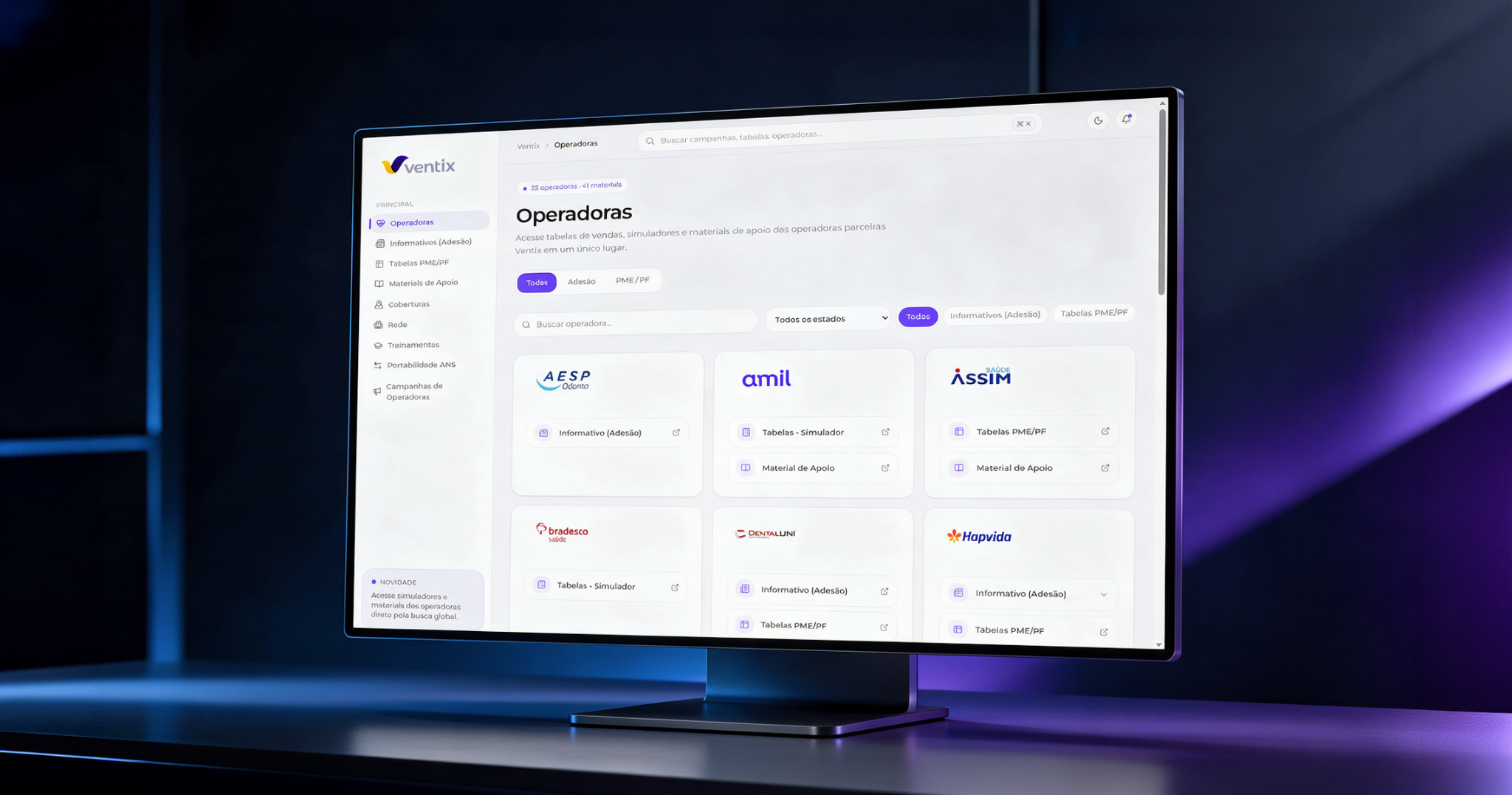 Ventix Hub — UX/UI · Plataforma de vendas